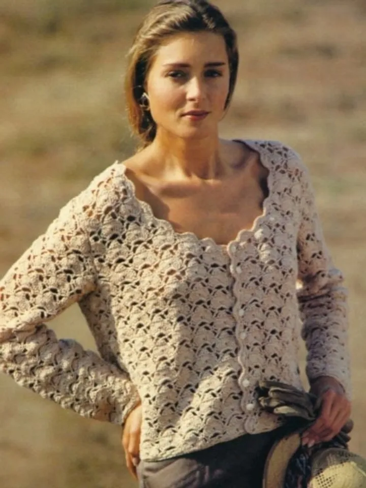 Crochet cardigan pattern , ladies cardigan, lace crochet cardigan instant download