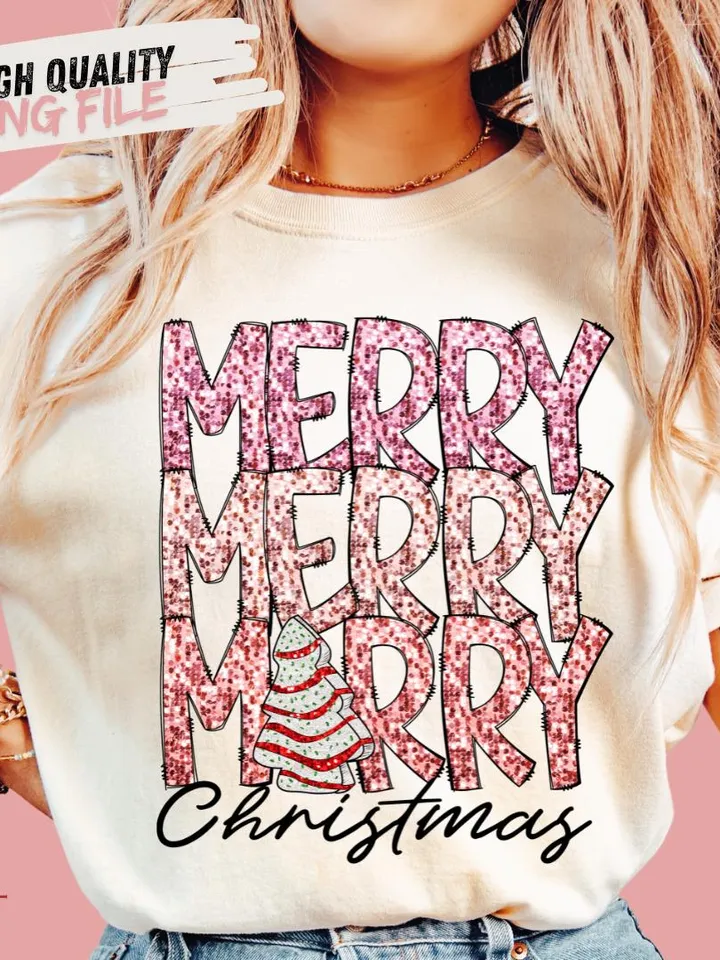 Merry merry merry christmas faux Sequin png,glitter christmas png,christmas cake faux sequin png,Faux Glitter Christmas Png Sublimation