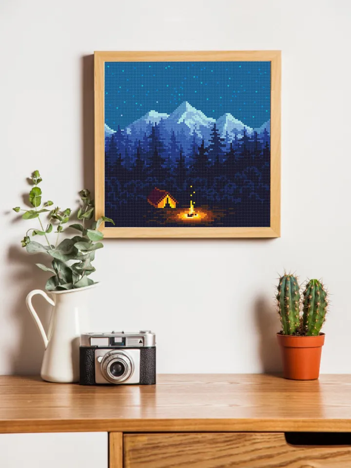 Mountain landscape cross stitch pattern download PDF Nature cross stitch chart Camping digital Mountain cross stitch Adventure awaits #L35