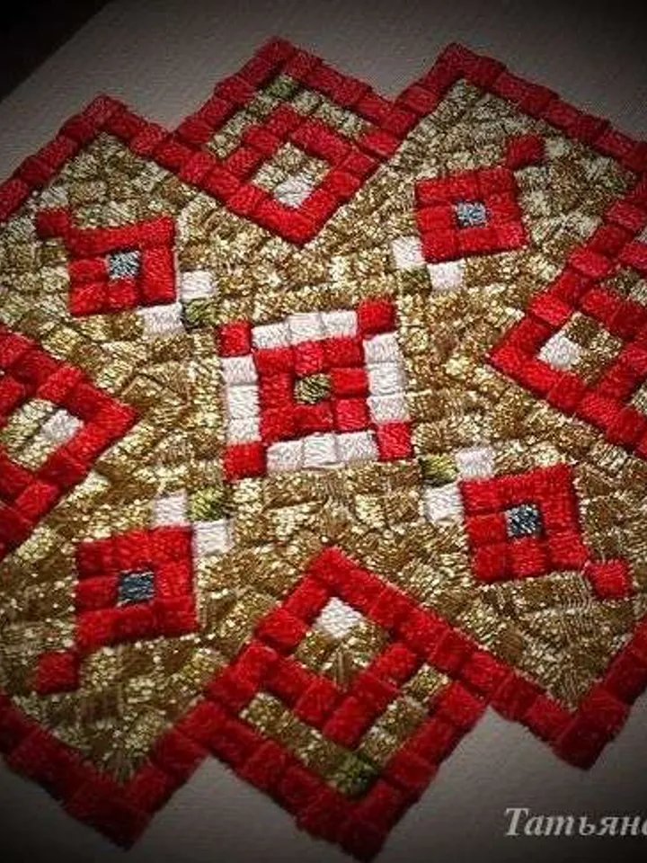 "Mosaic" designs for machine embroidery.