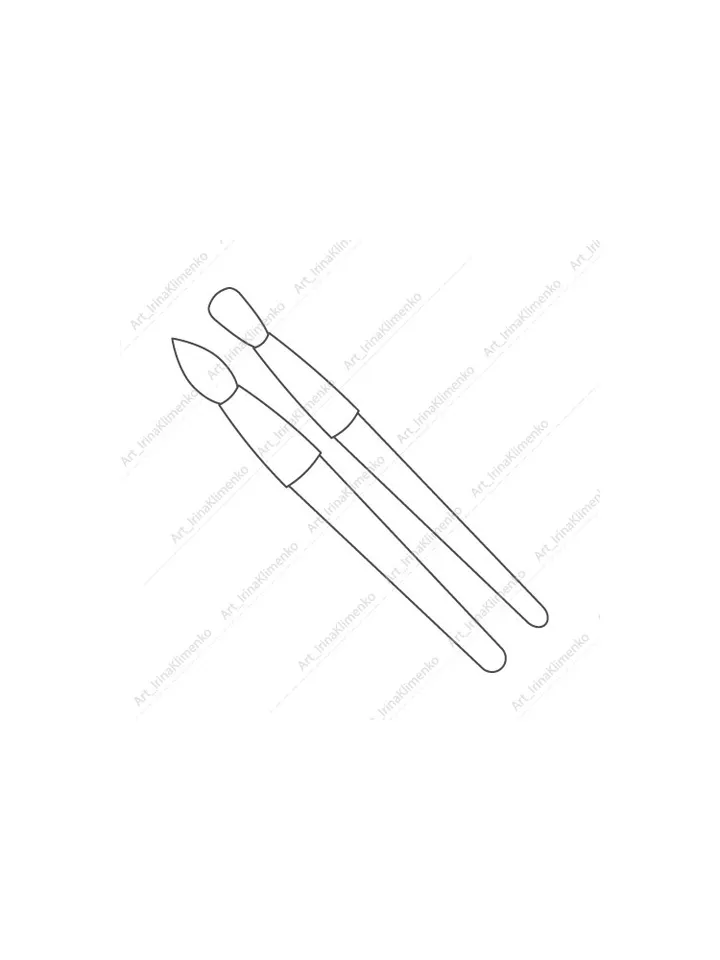 Brush for drawing coloring page PNG JPG