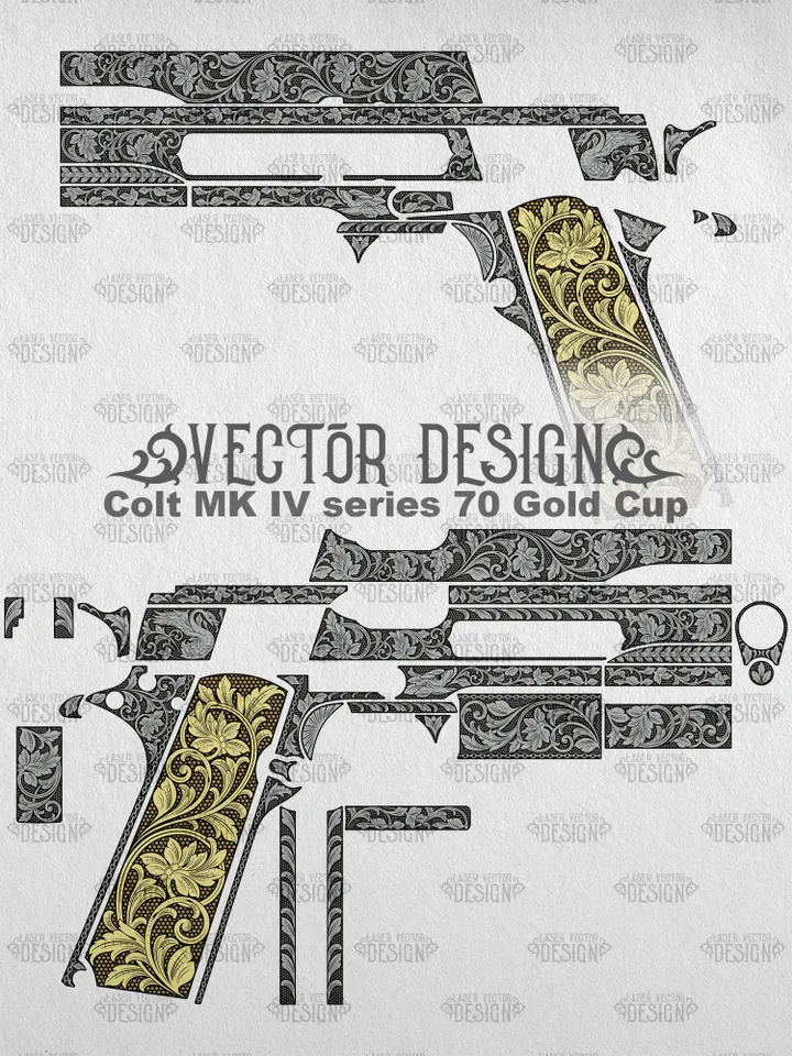 VECTOR DESIGN Colt MK IV series 70 Gold Cup Scrollwork