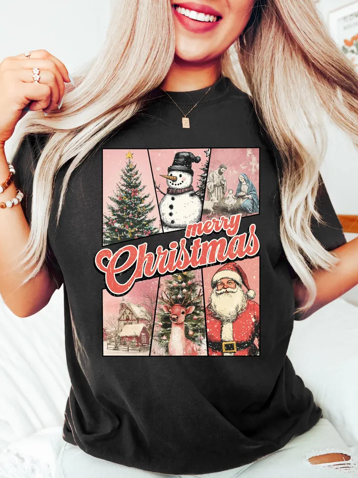Pink Retro Christmas PNG, Merry Christmas Png, Retro Christmas png, Christmas Png, Merry X-mas Png, Trendy Christmas Tshirt, Sublimation