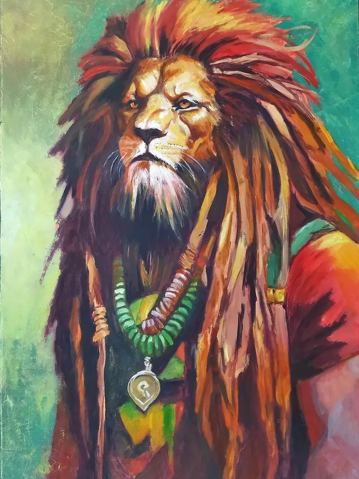 Original oil painting on canvas Reggie the Lion