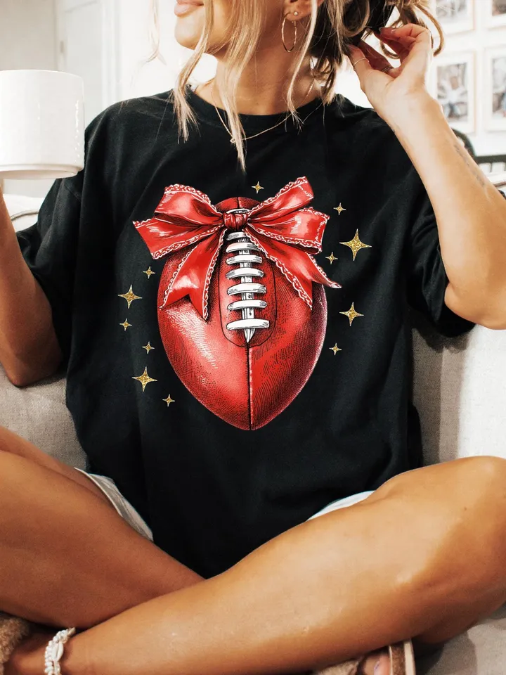 Red Football ball png, Coquette Football PNG, K City Football PNG, Game Day, Football Girly, Football Season, Red Team Football Bow