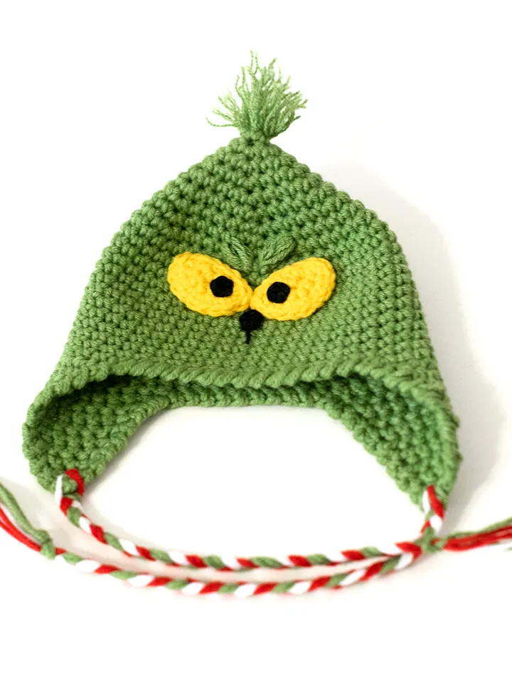 Mr. Grinch crocheted hat for Paola Reina doll, Meadowdolls Dumplings, Little Darling, Siblies for Halloween or Christmas