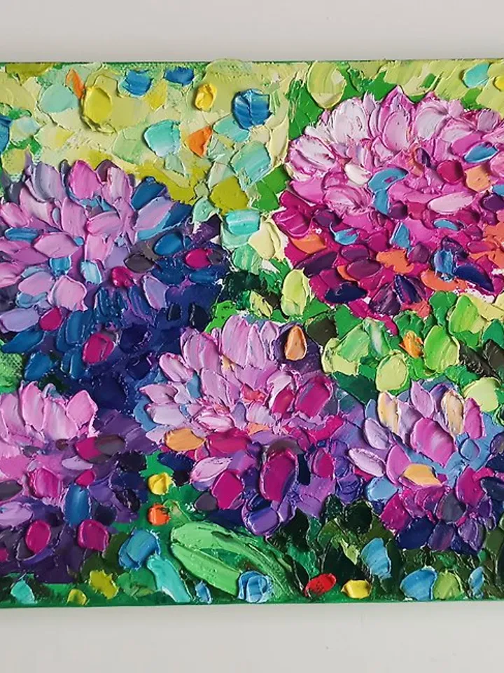 Hydrangea Painting Original Art Flower Oil Painting Canvas Art