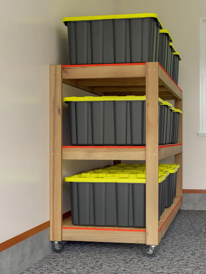DIY 32x96 Movable Garage Shelves Plans, PDF