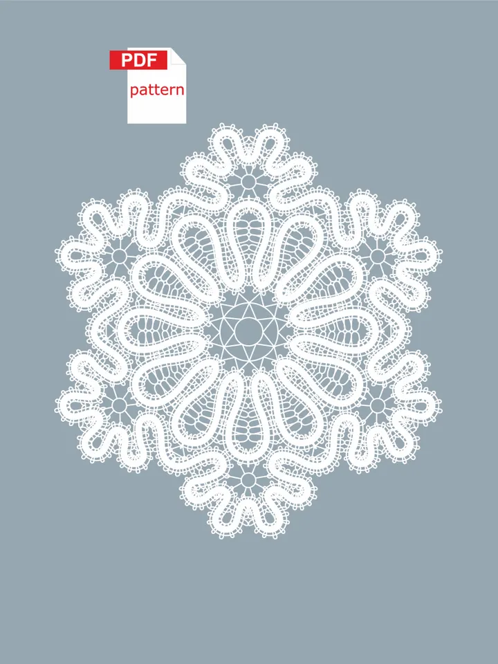 Bobbin lace pattern 10 " Doily Napkin