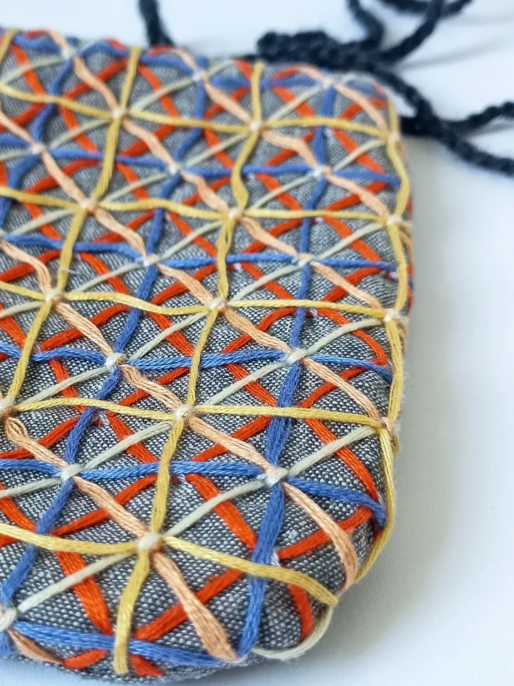 Sashiko embroidery bag.