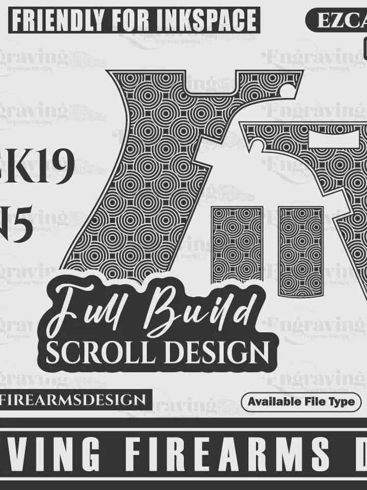 Engraving Firearms Design Glock19 Gen5 Lower Part,Stippling pattern,Glock Stippling