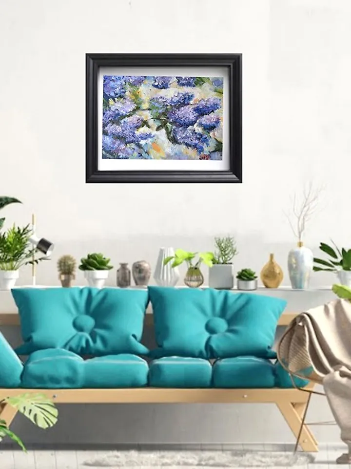 Lilac Painting Floral Original Art Lilac Flower Artwork