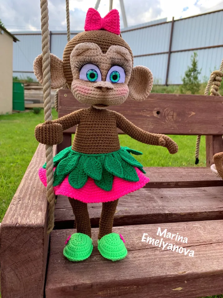 Digital Download - PDF. 2 Crochet Patterns Monkeys. DIY amigurumi toy tutorial.