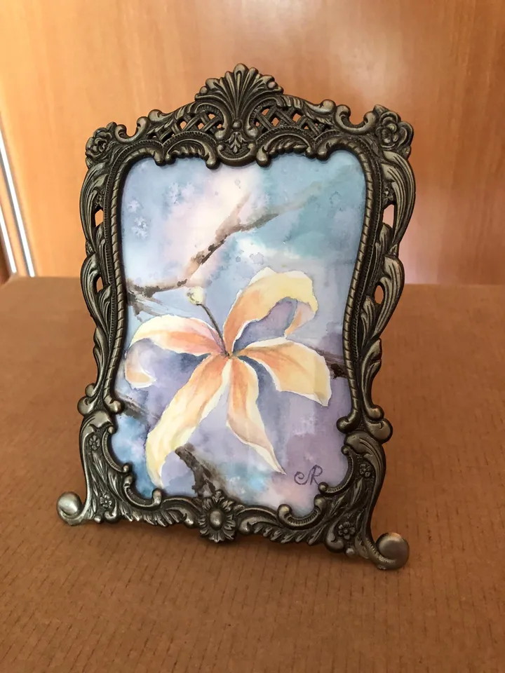 Flowers Original Painting Floral Watercolor Wall Art Framed Flowers Art