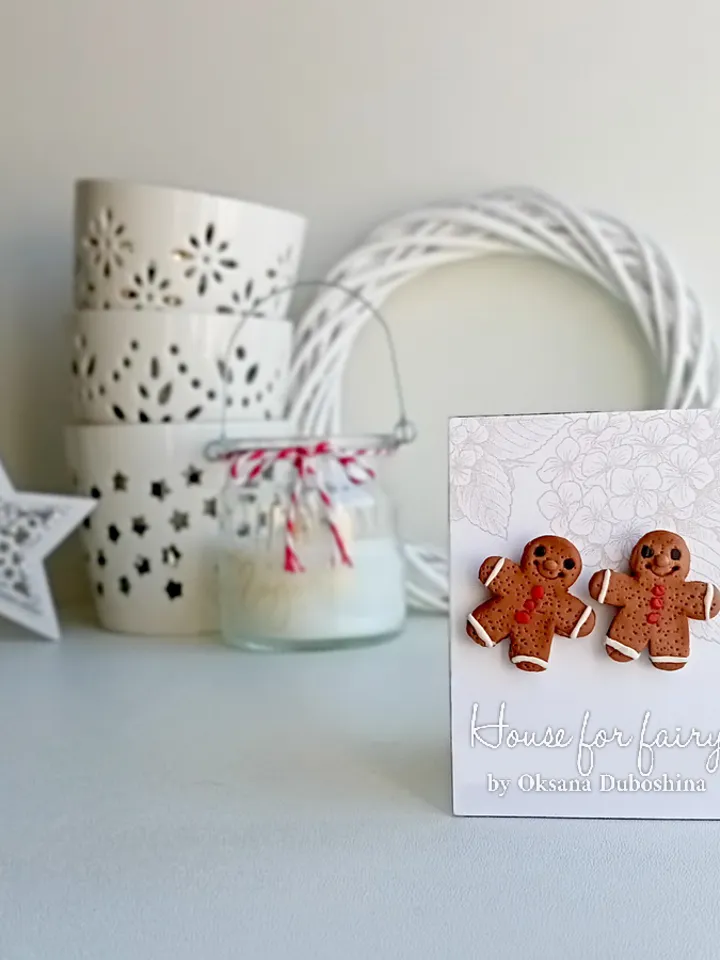 Gingerbread studs earrings/Christmas earrings/Xmax posts/Celebration gift/NEW YEAR Party Earrings/Holiday earrings
