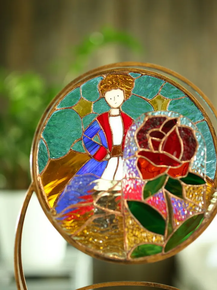 Stained Glass: The Little Prince, Tiffany Technique Stained Glass: The Little Prince, Double Stained Glass Piece: The Little Prince