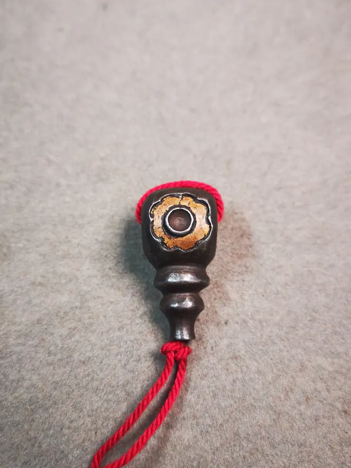 Gandhanra Tibetan Cold Iron Guru Bead,Big Size T-drilled 3-Hole Prayer Bead,Mala Bead,Connector Bead for Buddhist Bead Accessories