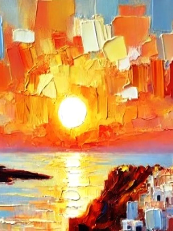 Santorini Painting Oil painting Greece Wall Art Seascape Painting Original Art Painting 8x10 Gifts by ArtProkopaloSv Not print