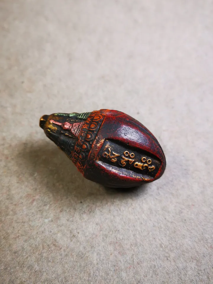 Gandhanra Old Tibetan Niang La Tsa Tsa Statue,Stupa Amulet,Pagoda Pendant,Small Size 48mm,50 Years Old