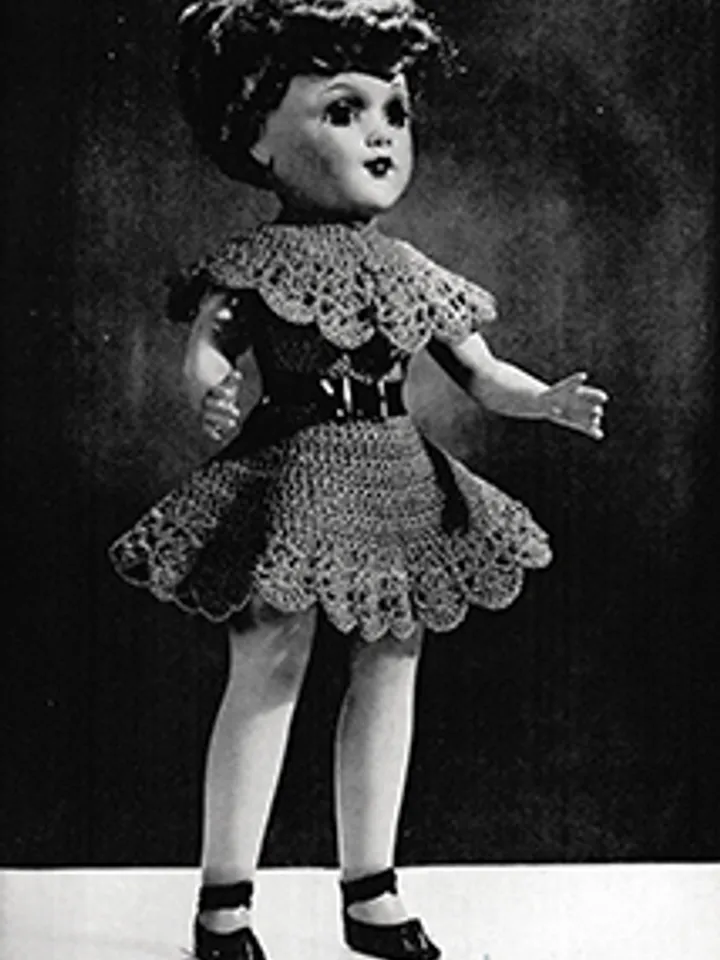 Vintage Crochet Pattern Dress for Doll Renee Crocheted Sun Dress and Cape Pattern Digital Download PDF