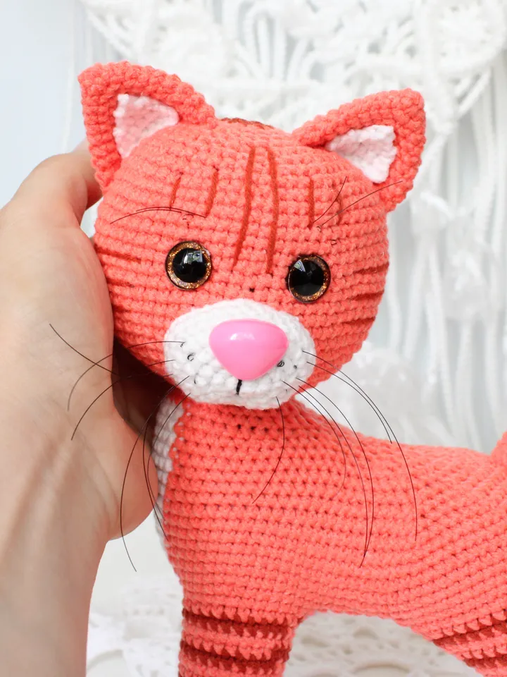 Cat crochet pattern PDF in English Realistic Kitten amigurumi toy crochet tutorial