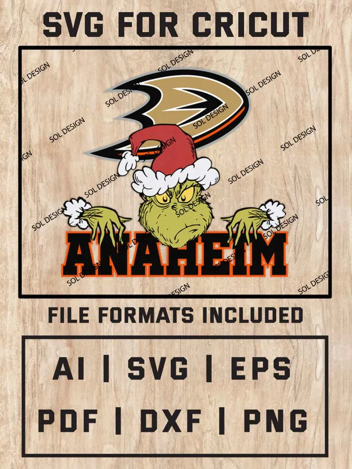 Grinch Anaheim Ducks SVG, NHL Logo SVG Design, NHL Anaheim Ducks SVG, NHL Ducks Cricut, Christmas Svg, Grinch svg, Digital Download