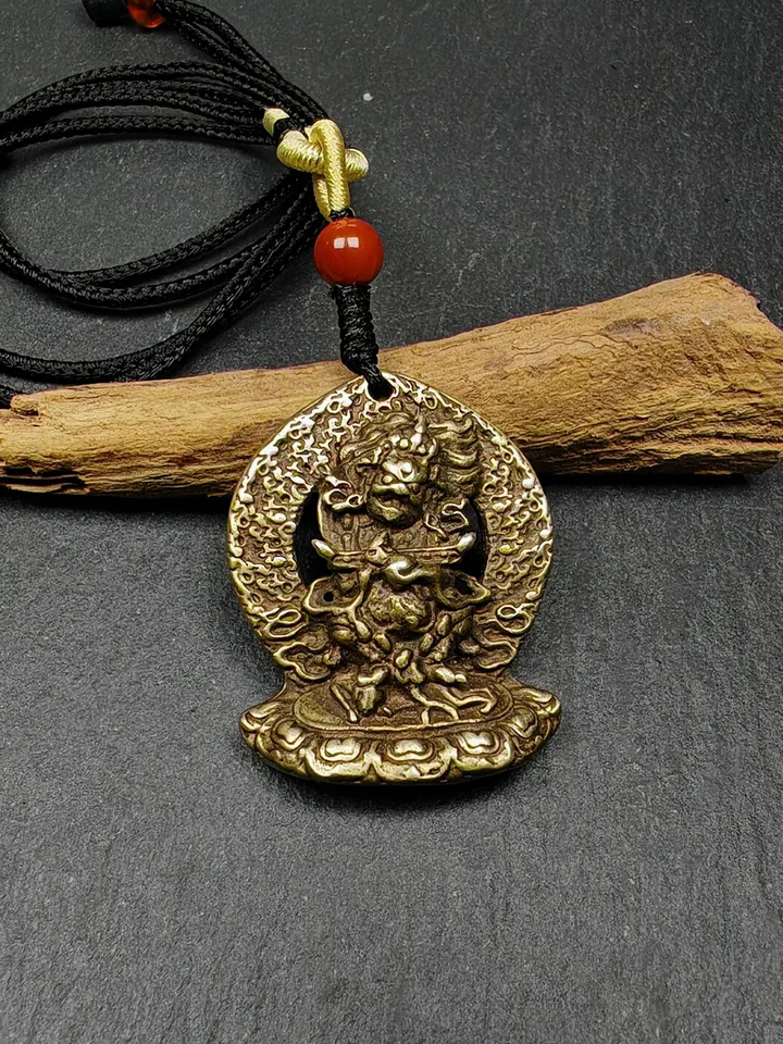 Gandhanra Antique Tibetan Buddhism Amulet Pendant,Panjaranata Mahakala,80 Years Old