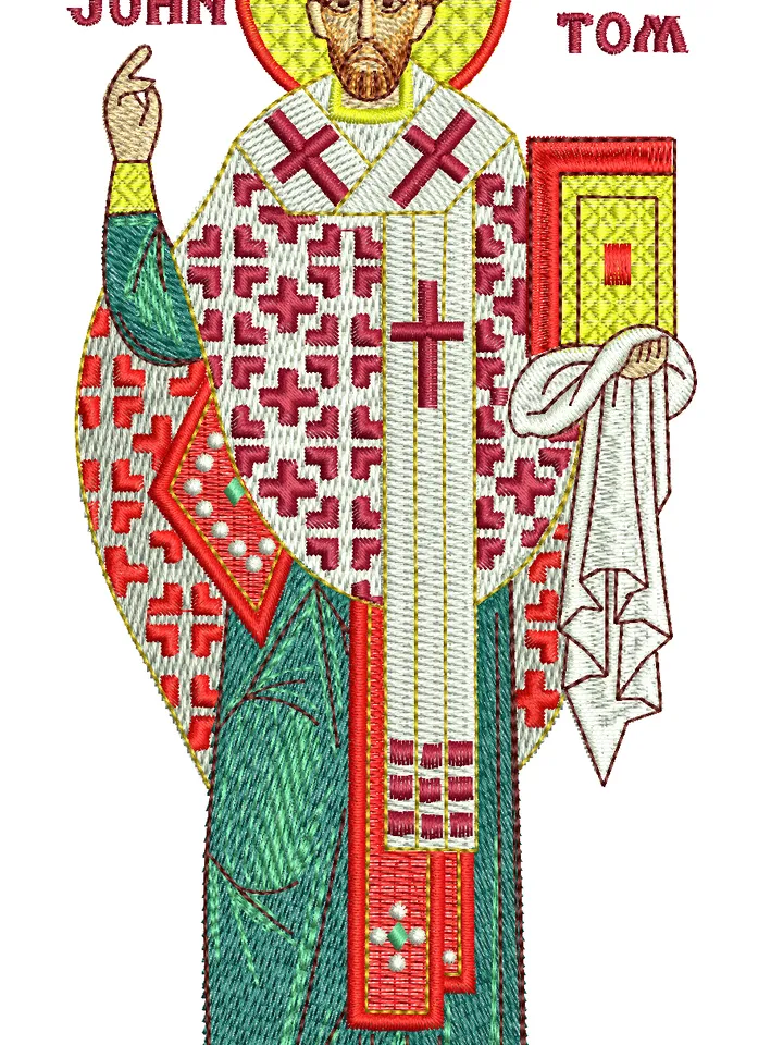 Saint John Chrysostom machine embroidery design