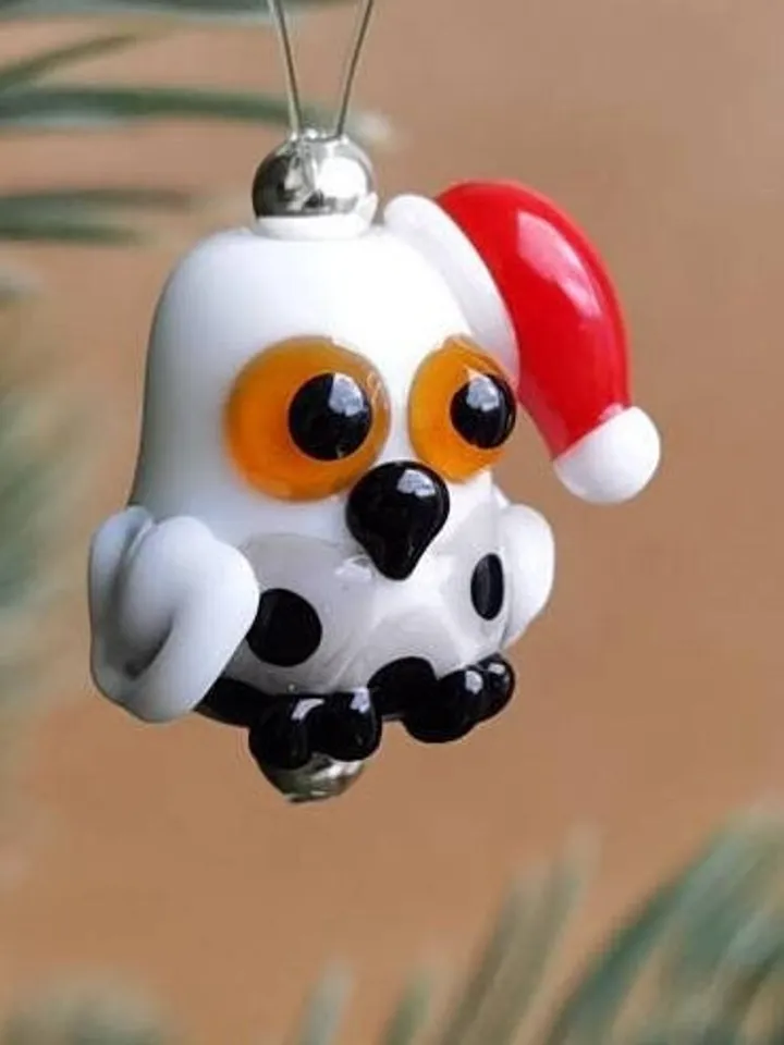 Polar owl ornaments owl gifts owl decor Christmas ORNAMENTS Christmas gifts Glass figurines Christmas tree blown glass art arctic animals