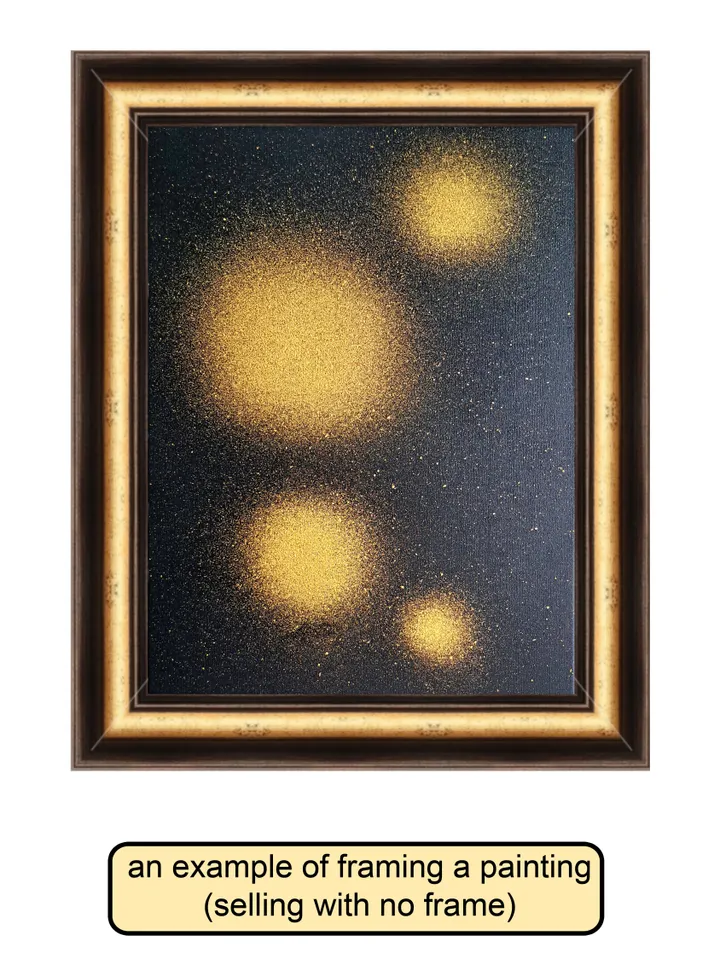 Interior oil painting "Four suns" painting with gold
