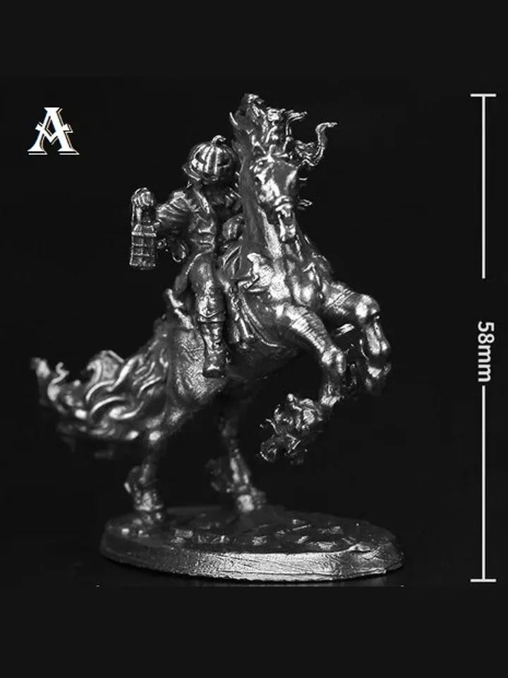 Pumpkin Death Reaper - horsemen warriors, copper miniatures, tabletop wargaming fantasy miniature figures.