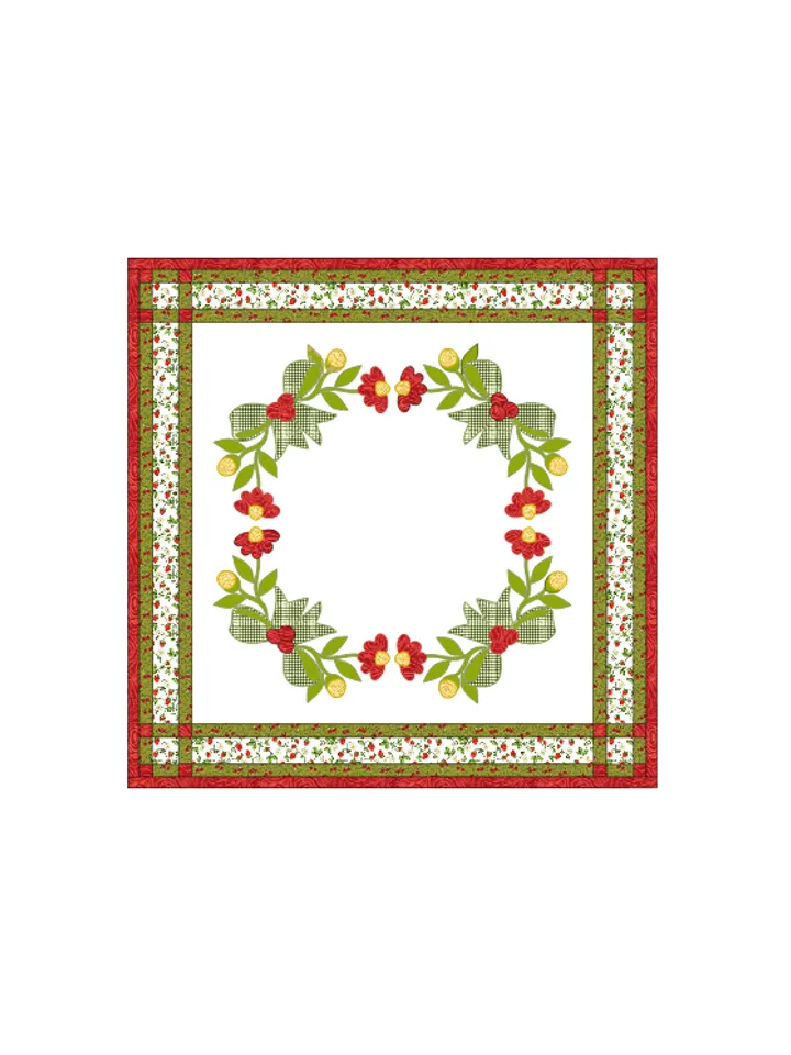 Table Topper Applique "Flower Wreath" in PDF format.