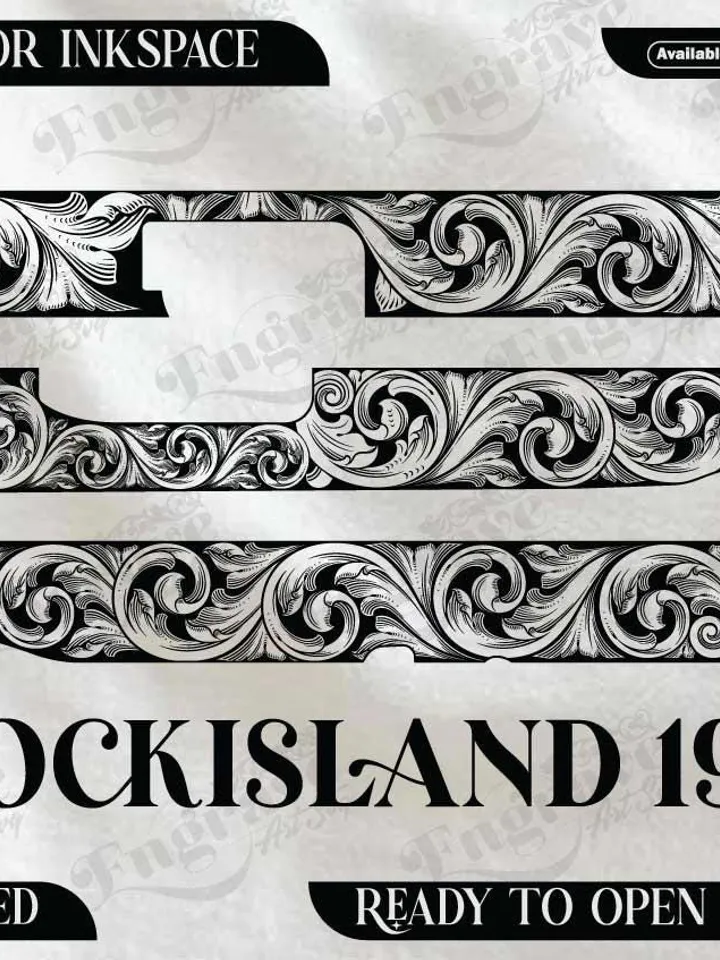 Rockisland 1911 Scroll Design,lasercut,laserengraving,fiberlaser,engravingfiles