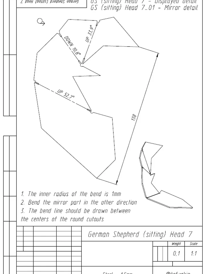 Welding Project Plans Drawings German Shepherd Sitting (DXF, PDF)