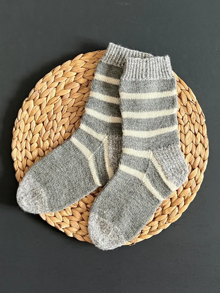 Handmade knitted womens socks