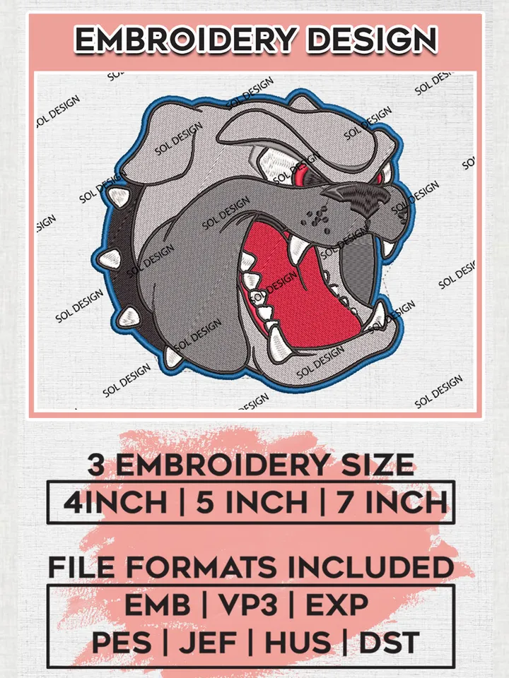 UNC Asheville Bulldogs Embroidery Designs, NCAA Logo Machine Embroidery Files, NCAA UNC Asheville Bulldogs Logo, NCAA Embroidery Designs, Machine Embroidery Designs, Digital Download