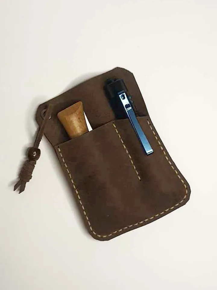 Folding Knife Leather Sheath Organizer EDC Tools flash light fast&easy, pdf pattern sheath, knife sheath, victorinnox, openil, olight