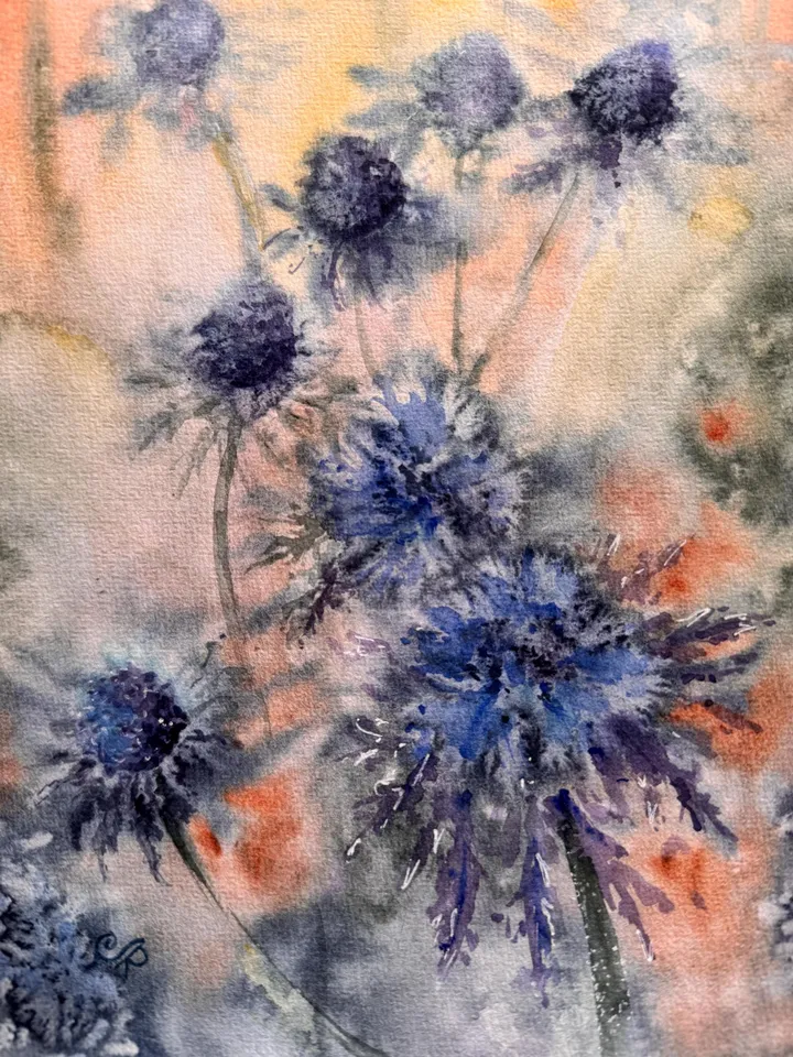 Flowers Original Painting Wildflowers Watercolor Wall Art Floral Artwork