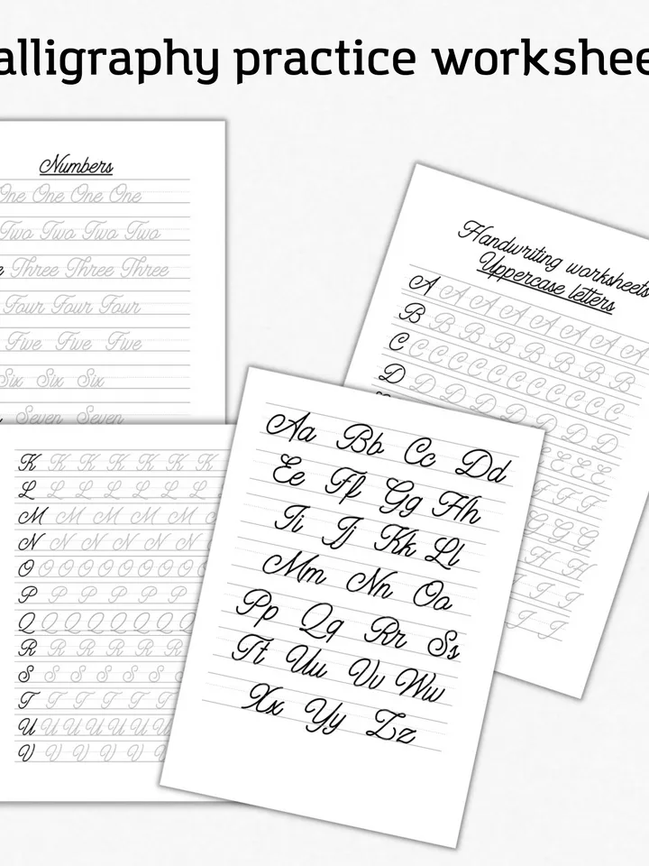 Calligraphy Handlettering Practice Sheets, lettering worksheets, Calligraphy tutorials