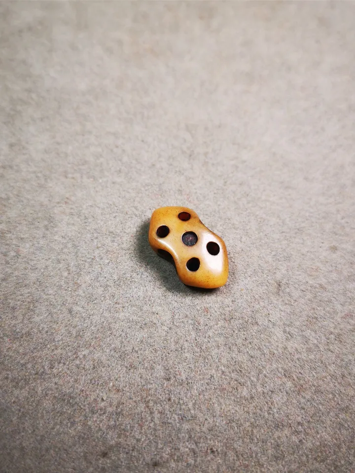 Gandhanra Handmade Tibetan Pendant Bead,Yak Bone Carved Vajra Pendant Bead for Mala,0.7" * 0.4"