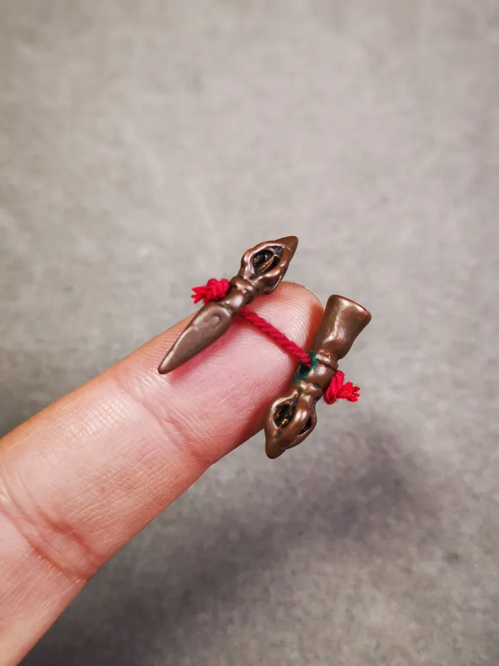 Gandhanra Handmade Tibetan Amulet Pendant,Mini Phurba and Kartika(knife of the dakinis) ,for Prayer Bead Counter,Mala Bead Accessories