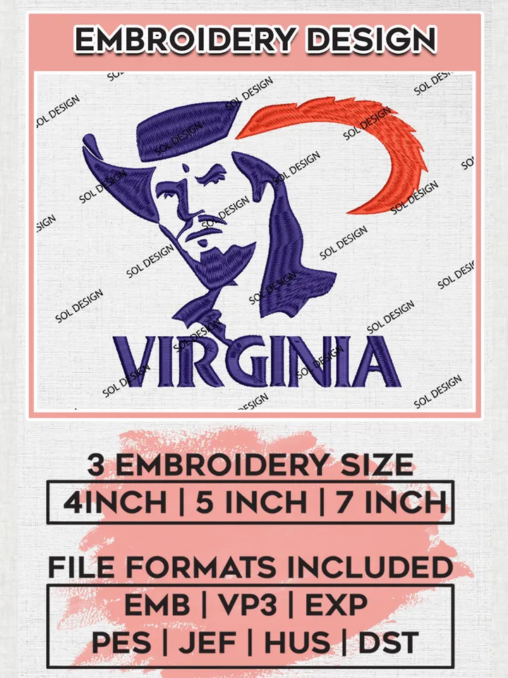 NCAA Virginia Team Logo embroidery designs, NCAA Virginia Cavaliers Logo Machine embroidery designs, NCAA Team Logo embroidery designs, NCAA Game Day Machine embroidery designs, Digital Download