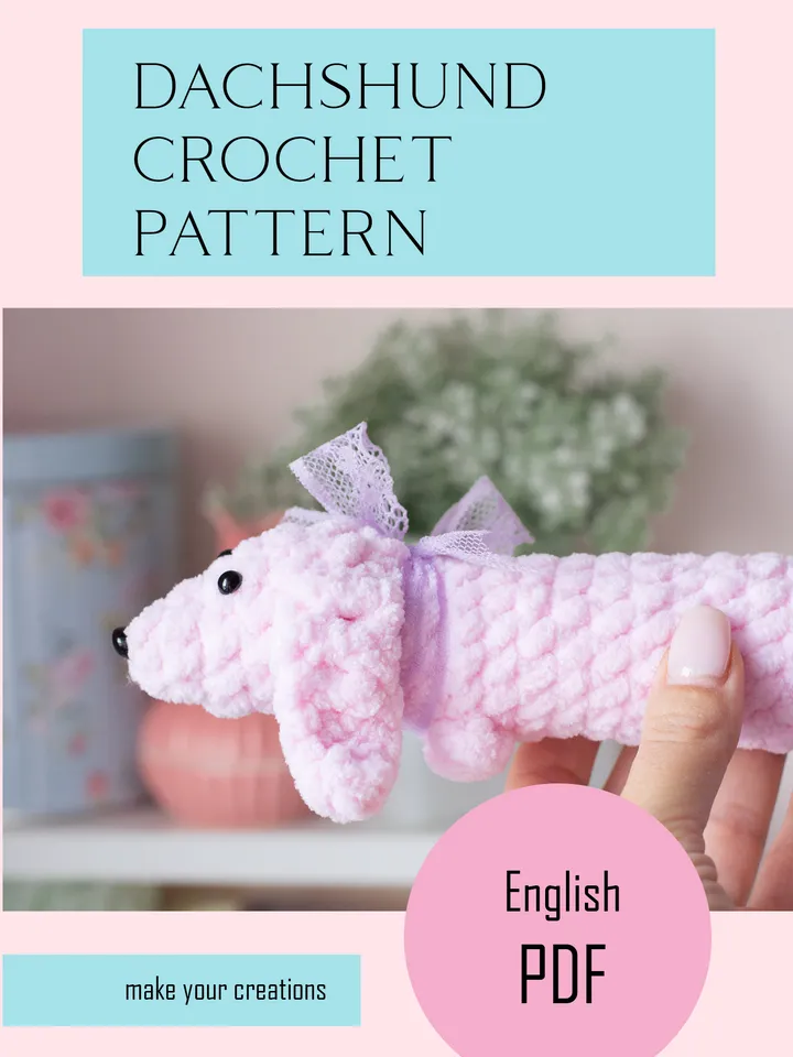 Dog Crochet Pattern, dachshund Crochet Pattern, Amigurumi, Dog pattern, Amigurumi Dog, Pattern In English