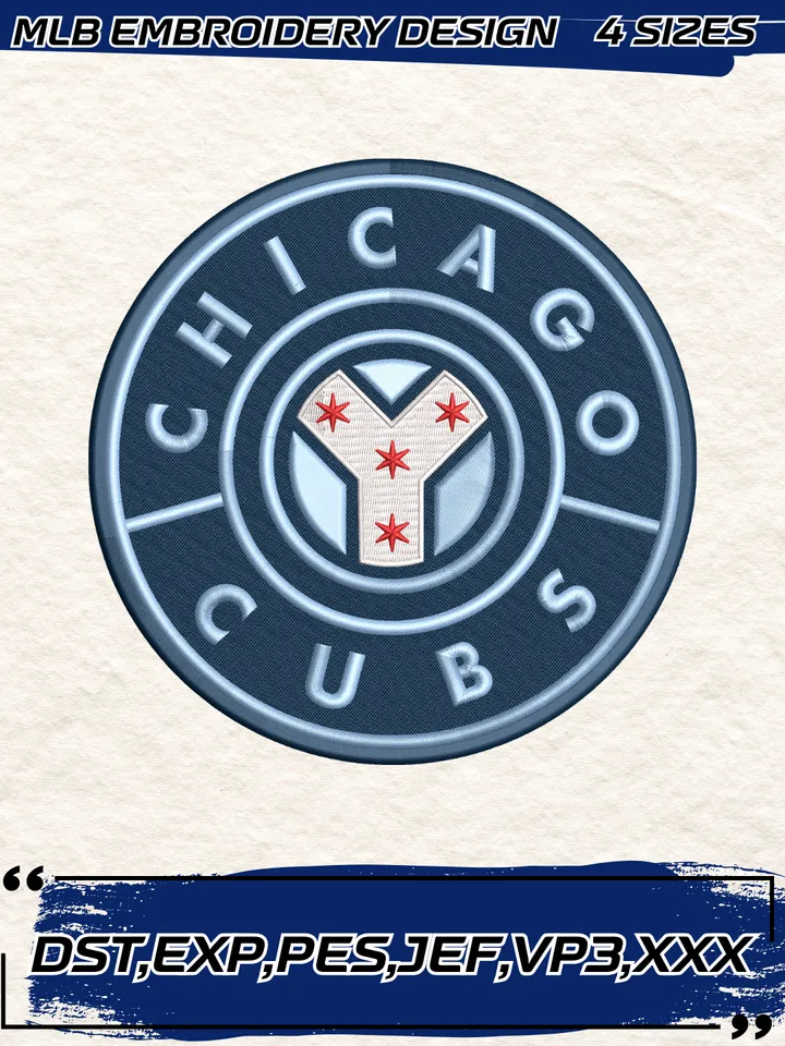 Chicago Cubs Alternate Logo Embroidery Design,MLB Embroidery Design,Machine Embroidery Design File,4 Sizes, Digital Download