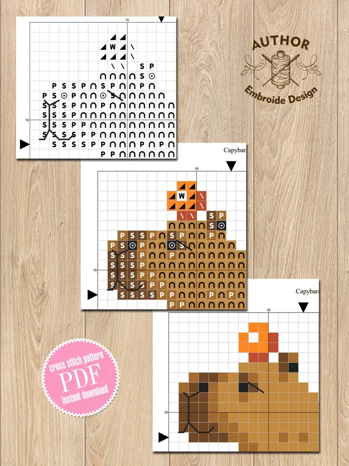 Mini animal cross stitch pattern PDF download Set of 15 animals cross stitch chart, Small animal pattern digital PDF, Beginner xstitch #K50