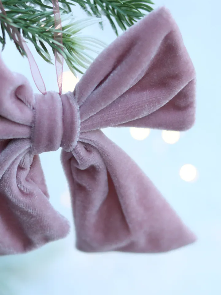 Christmas velvet tree bow decor Xmas bows decoration pink, burgundy, cranberry red