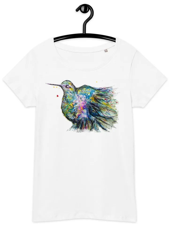Hummingbirds Bird Women’s basic organic t-shirt made with my original watercolour painting