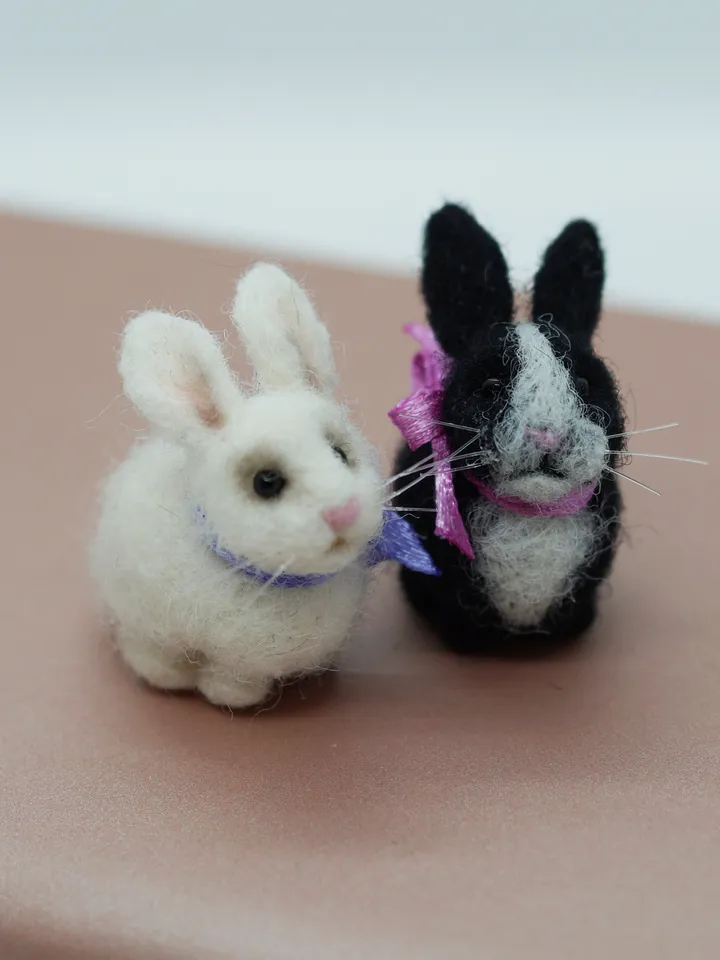 Snowy the rabbit, miniature white needle felted bunny, gift for her, tiny rabbit, made to order