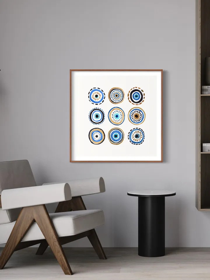 Evil Eye Art Print Digital Download Evil Eye Poster Turkish Wall Art Evil Eye Home Decor Esoteric Wall Art Talisman Print Greek Evil Eye Art