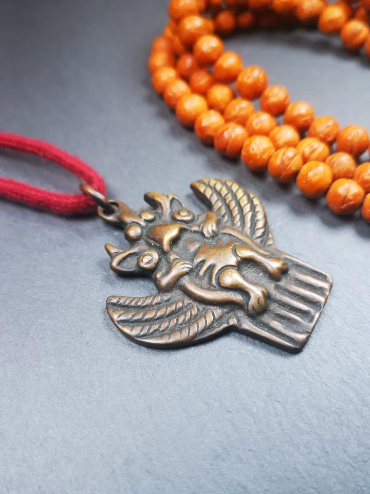 Gandhanra Antique Tibetan Buddhist Amulet,Garuda,Garula,Suparna,Golden-winged Bird Pendant,Made of Copper